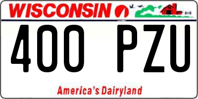 WI license plate 400PZU