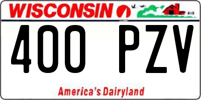 WI license plate 400PZV