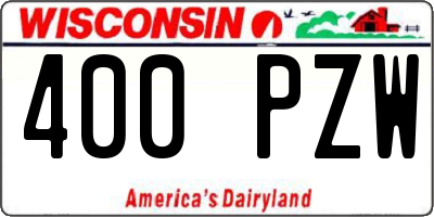 WI license plate 400PZW