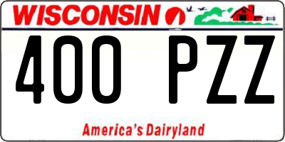 WI license plate 400PZZ