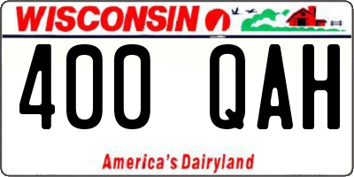 WI license plate 400QAH