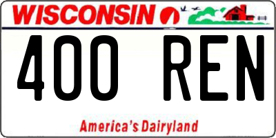 WI license plate 400REN