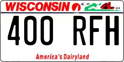 WI license plate 400RFH