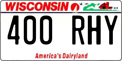 WI license plate 400RHY