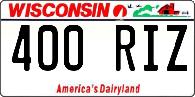 WI license plate 400RIZ