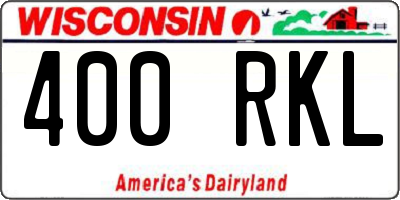WI license plate 400RKL