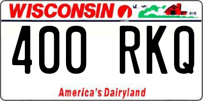 WI license plate 400RKQ