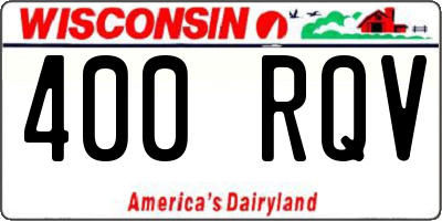 WI license plate 400RQV