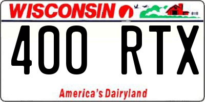 WI license plate 400RTX