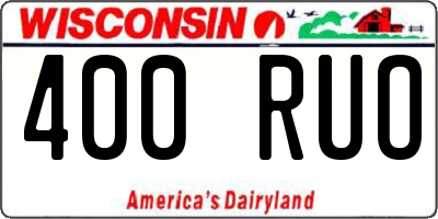 WI license plate 400RUO