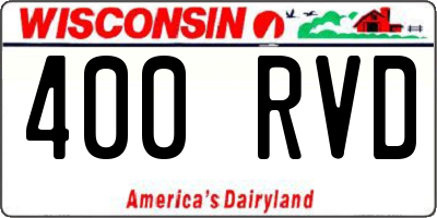 WI license plate 400RVD