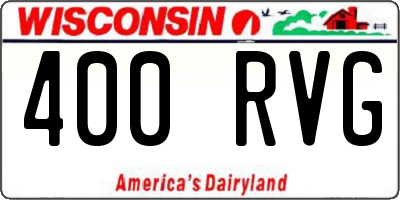 WI license plate 400RVG