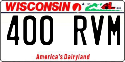 WI license plate 400RVM