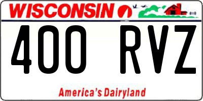 WI license plate 400RVZ