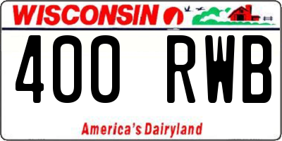 WI license plate 400RWB
