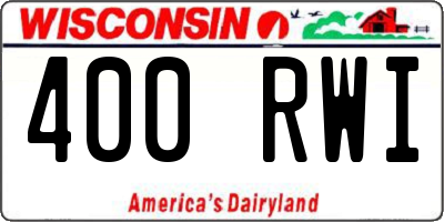 WI license plate 400RWI