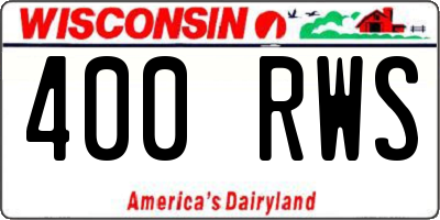 WI license plate 400RWS