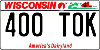 WI license plate 400TOK