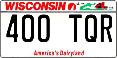 WI license plate 400TQR