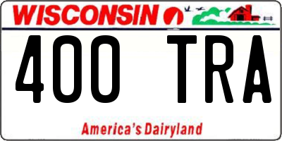 WI license plate 400TRA