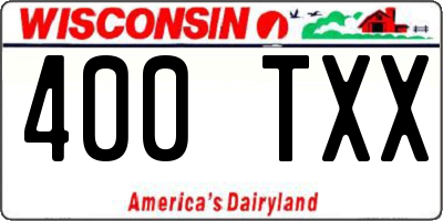 WI license plate 400TXX