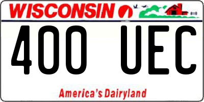 WI license plate 400UEC