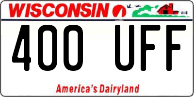 WI license plate 400UFF