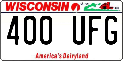 WI license plate 400UFG