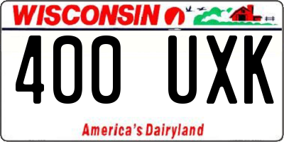 WI license plate 400UXK