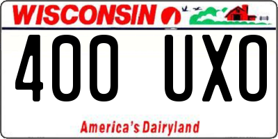 WI license plate 400UXO