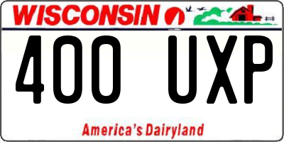 WI license plate 400UXP