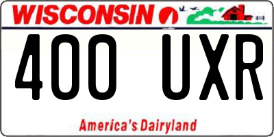 WI license plate 400UXR