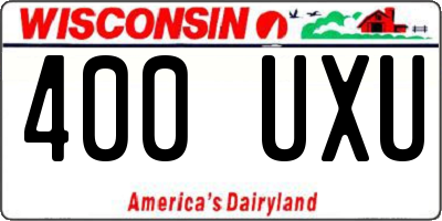 WI license plate 400UXU