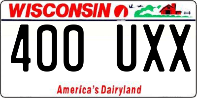 WI license plate 400UXX