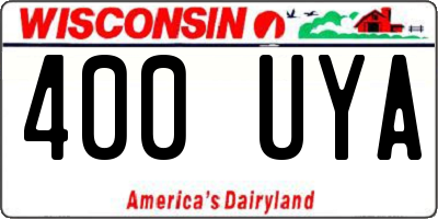 WI license plate 400UYA