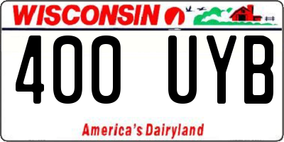 WI license plate 400UYB