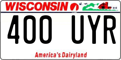 WI license plate 400UYR