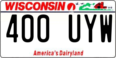 WI license plate 400UYW