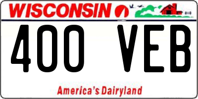 WI license plate 400VEB