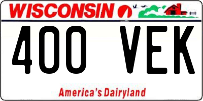 WI license plate 400VEK
