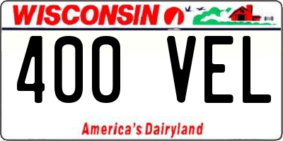 WI license plate 400VEL