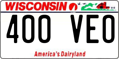 WI license plate 400VEO