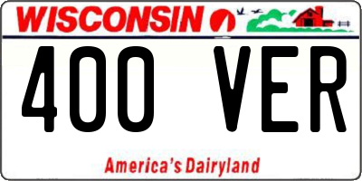 WI license plate 400VER