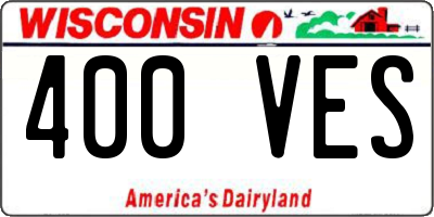 WI license plate 400VES