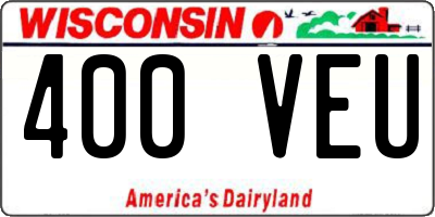 WI license plate 400VEU