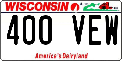 WI license plate 400VEW
