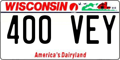 WI license plate 400VEY