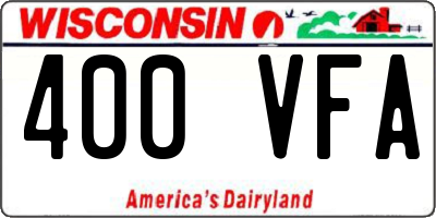 WI license plate 400VFA