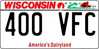 WI license plate 400VFC
