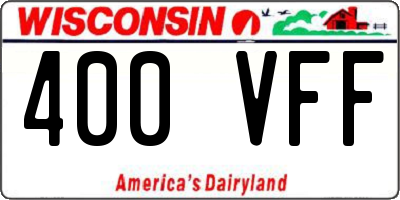 WI license plate 400VFF
